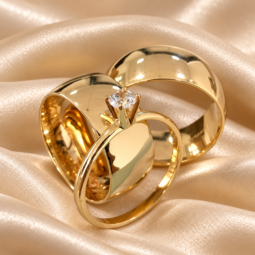 Alianças 10mm · Revestimento Duplo Ouro 18K · 18g