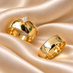 Par De Aliancas 8 Gramas 5Mm Com Revestimento Duplo Ouro18K Garantia Eterna