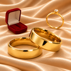 Par Alianca Casamento Ouro 12K 6Mm 10 Gramas Par W8