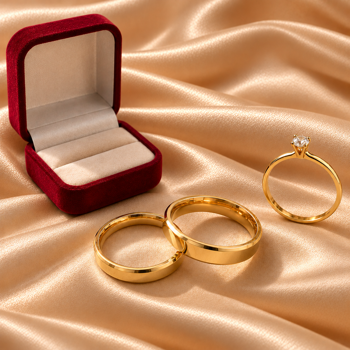 Par Alianca Casamento Ouro 12K 4Mm 6 Gramas O Par W1